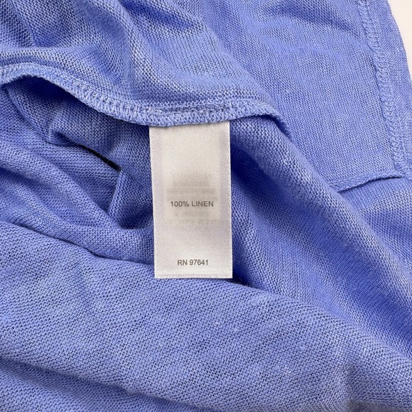 J Jill Love Linen Button Front Shirt Womens XL Blue Long Sleeve Boxy Minimalist - Picture 9 of 15